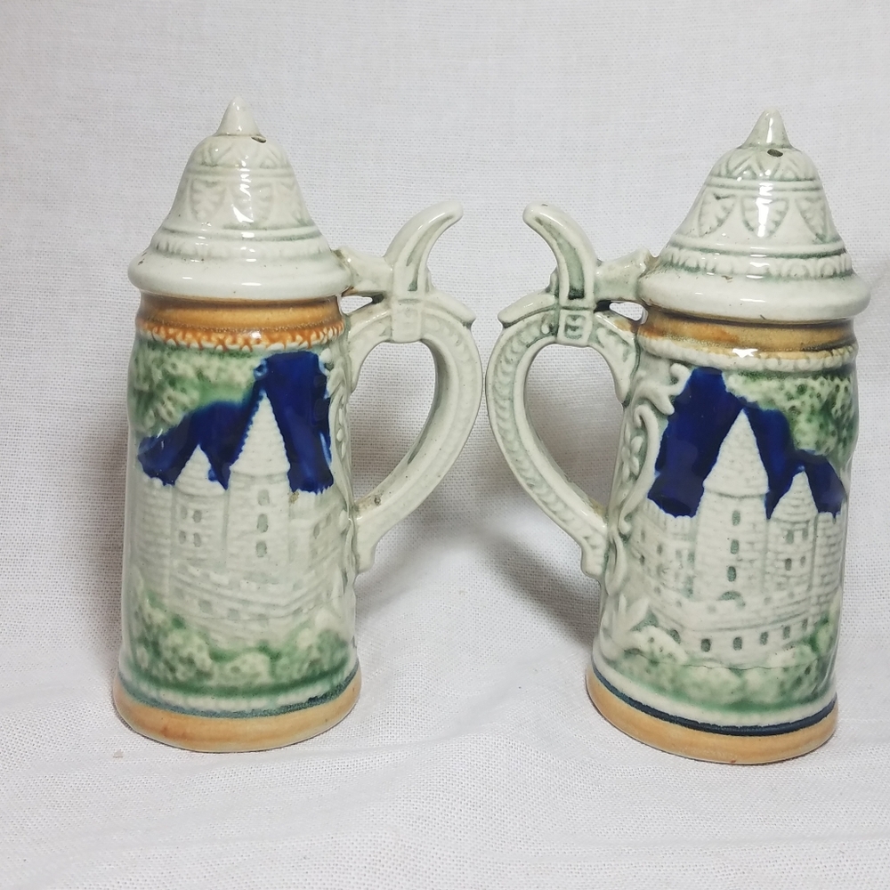 Vtg Beer Stein Salt & Pepper Shakers